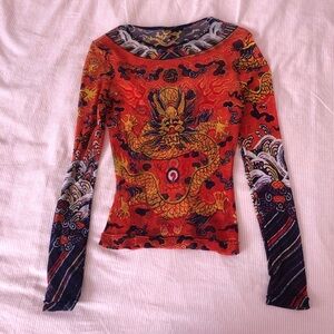 Vivienne tam dragon mesh top